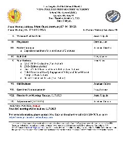 ssc meeting agenda english